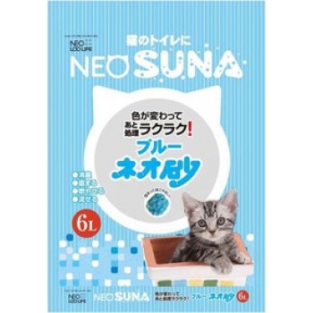 Наполнитель для кошачьего туалета бумажный комкующийся KOCHO NEO SUNA с голубым индикатором, 6 л
