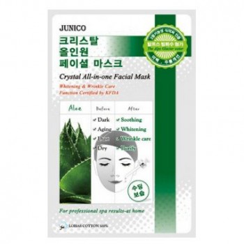Маска тканевая c алоэ Junico Crystal All-in-one Facial Mask Aloe